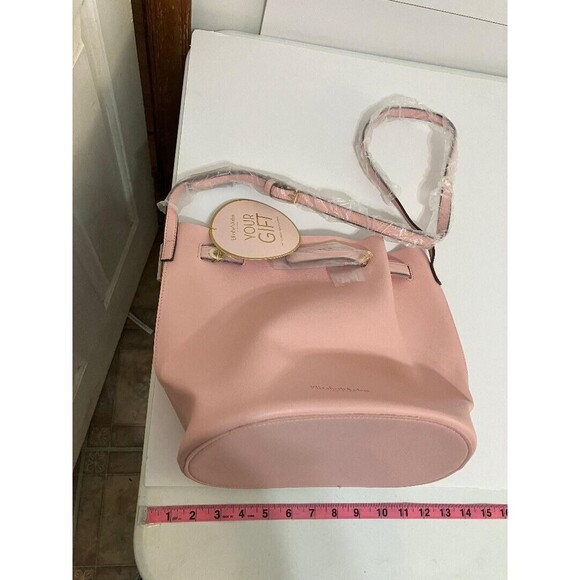 Elizabeth Arden New York Woman's Purse Drawstring Pink Blush Tote Crossbody Bag - Picture 16 of 16